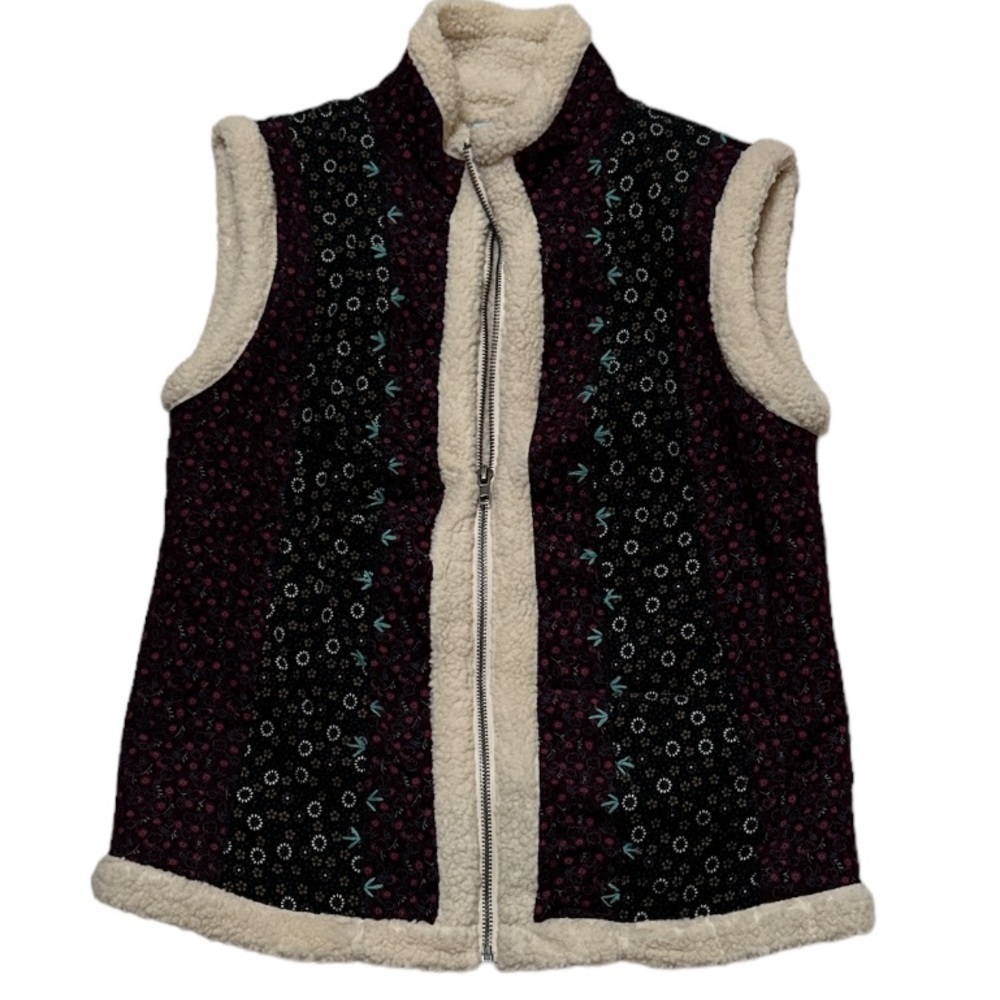 Women's Black and Cream Vest